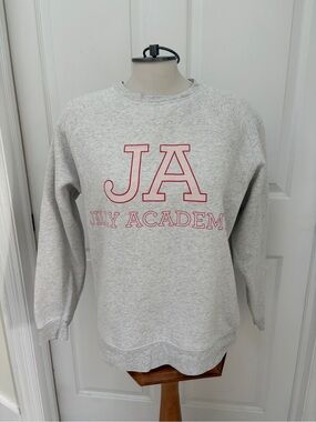 Brunette The Label Heather Gray Sweatshirt with Pink Logo